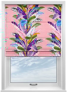 Palm Springs, Pink - Motorised Roman Blind